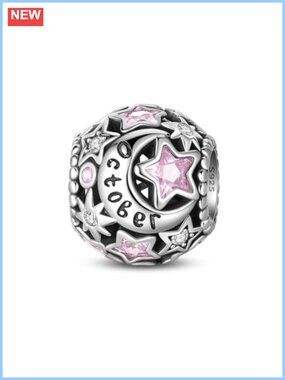 925 Sterling Silver Birthstone Charm for Bracelets Necklaces